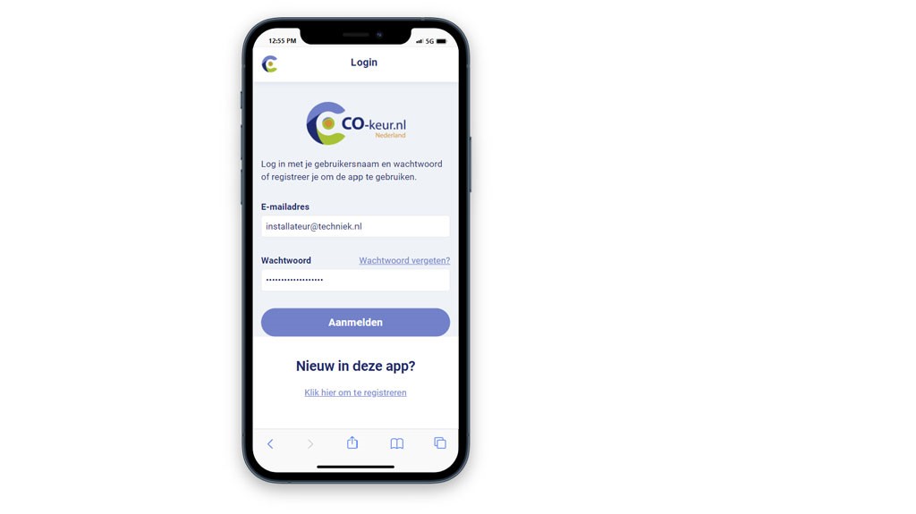Screenshot app CO-keur